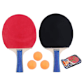 Pikkukuva 2 / 5: 2 mailaa 3 palloa pöytätennismailapallosetti, jossa kaksisuuntaiset nupit kädensijassa Ping Pong -mailasetit sisä- ja ulkopeleihin