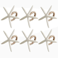 Miniatyrbillede 1 af 5: Servietringe sæt med 6, søstjerne servietring til søstjerne serviet til borde, bryllup, fødselsdag, B