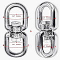 Miniatyrbilde 2 av 5: M8 Heavy Duty 304 Rustfritt Stål Svingbar Ring Dobbel Ended Svingbar Øyekrok For Web Treetur, Terapisving, Luftdans, Sving Spinner Henger