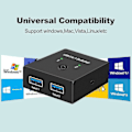 Miniatyrbild 4 av 5: Usb 3.0-switch 2 Pc Usb Bi-directional Switcher Selector Box 2x Usb3.0 Delning