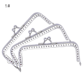 Miniatyrbillede 3 af 5: 5 stk. Metalramme Pung DIY Håndværk Kys Lås Lås Møntpung Halvcirkelformet Bueform Clutch Ramme Pung Til Taske Pung Fremstilling 18cm