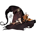 Miniatyrbild 1 av 5: Halloween filt häxhatt, häxhatt dekorationer kostym, justerbar