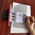 Miniatyrbilde 2 av 5: DIY Tegne Tracing Pad Optisk Projektor Maleri Kopi Tavle Speil Refleksjon Projeksjon Tracing Plate Board Tegneserie Tracer