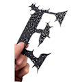 Miniatyrbillede 3 af 5: Glitrende Sort Happy Halloween Banner - 8,2 ft (1 stk) - Perfekt til Spooky-Spirited Festligheder