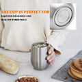 Miniatyrbilde 2 av 5: Yerba Te Kopp Sett 355ml, Dobbeltvegget Rustfritt Stål Kaffe Vannkopp Med Lokk, Sugerør, Skje & børste
