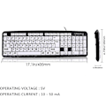Miniatyrbild 3 av 4: Piao Stort trycktangentbord med kabel, stort bokstavstangentbord, USB-tangentbord för synskadade
