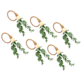 Miniatyrbilde 2 av 5: 18 stk. Eukalyptus Serviettringer Håndlagde Tretreperler Hjemmedekorasjon Kunstig Grønt Serviettholdere For