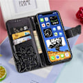 Miniatyrbild 3 av 5: iPhone 11 Skal, iPhone 11 Skal med Korthållare Ställ Kickstand för Kvinnor Flickor Pojkar, iPhone 11 Plånbok Söt Robust PU Läder Flip Svart Black for iPhone 11