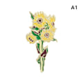 Miniatyrbilde 2 av 5: 2 stk Lapel Pins Van Gogh Solsikker Iris Brosje Blomst Hatt Pin