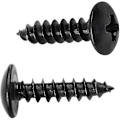 Miniatyrbillede 5 af 5: Krydshoved Træskruer - Rundt Hoved Svampehoved Fasteners Kulstofstål Selvborende Skruer (100stk, Sort)