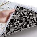Miniatyrbillede 3 af 5: Bademåtte 40 x 60 cm Badeværelse Måtte Guld Striber Marmor Tæppe - Hvid