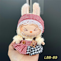 Miniatyrbillede 1 af 3: Labubu Modesæt - Outfit til 15/17cm Plysdukker, V1 V2 Stropper Bukser LBB-89