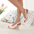 Miniatyrbillede 5 af 5: Peep toe wedgesandaler til damer 42 Sort