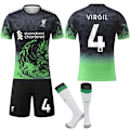 Pikkukuva 1 / 2: 2025-2026 Liverpool Erikoisvuosipäiväpainos Vihreä Jalkapallopaita Nro.4 Virgil 18