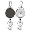 Miniatyrbillede 1 af 5: Slidestærke Trækbare Nøgleringe Nøgleholder Badge Reel Clips (2 stk., Sølv)