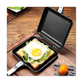 Miniatyrbild 3 av 5: Dubbelsidig smörgåspanna Non-stick hopfällbar grill stekpanna för bröd Toast frukostmaskin Pan