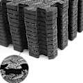 Miniatyrbillede 2 af 3: 6 stk. Eva blad korn gulv måtter splejsning gulv puder patchwork tæpper fortykke gulv pude til fitness dans rum uden kant (sort)
