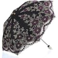 Vikbart UV-skyddsparaply med 3D-broderi för bröllop, sol, regn och snö, svart 100 cm Black