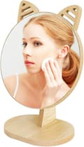 Portable Tabletop Countertop Bathroom Mirrors Shaving Makeup Mirror with Stand High Clear Circular Mirror Freestanding