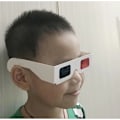Miniatyrbilde 4 av 5: 50 par 3D-briller, røde og blå linser i hvit ramme Anaglyph papp for filmer - Foldet i beskyttende hylse