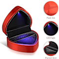 Miniatyrbillede 3 af 5: LED Ring Box Hjerteform Fløjl Ring Box Bryllup Ring Box Smykkeæsker Gaveæske Til Bryllup Valentinsdag (rød)