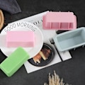Miniatyrbillede 2 af 2: 2 stk. DIY rektangulær kageform silikone bageform toastform kage sandwichboks til mousse kage brød (blå + pink)