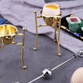 Miniatyrbilde 3 av 3: 1 stk ren kobber eggestativ dampet eggkopp trekant eggstativ gull