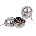 Miniatyrbillede 3 af 5: Rustfrit Stål Te-Infuser Mesh Te- og Urtebold Sigte med Forlænget Kæde Hæk til Løse Blade Te Urte Krydderier Æg Form (10 stk, Sølv) -z
