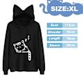 Miniatyrbillede 2 af 5: Hættetrøjer søde katteører nyhedstryk pullover sweatshirt kattehætte