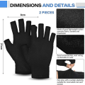 Miniatyrbillede 2 af 5: 2 par artritis handsker unisex trykhandsker fingerløse handsker åndbar Lmell gave