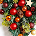 Miniatyrbillede 1 af 5: 2 stk Julekrans til Fordør Soveværelse Omvendt Juletræ Krans Julekrans Dekoreret med Farvede Kugler