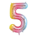Pikkukuva 1 / 5: Numeropallon, 40 tuuman suuri sateenkaaren folio Mylar helium-ilmapallot syntymäpäiväjuhliin, 5