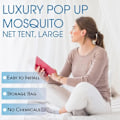 Miniatyrbillede 5 af 5: Luksus Myggenet Pop Up Telt, Camping - Myggenet - Baldakin Udendørs, Seng Telt - Insektnet - Ultralet, Sammenfoldeligt Design