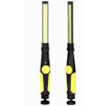 Miniatyrbillede 2 af 5: Gul LED arbejdslampe genopladelig magnetisk base med krog, bærbar lommelygte, gaver til mænd（375 * 40mm）