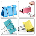 Miniatyrbillede 2 af 4: Mappeclips Metal Foldback Clips Assorterede Farver Klemmer Papirclips -aya