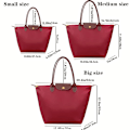 Miniatyrbillede 3 af 7: Vandtæt Nylon Dumpling Håndtaske Dame Tote Taske Stor Kapacitet Håndtaske til Rejser Foldbar Casual Skuldertaske Kaffe Kaffe Kaffe Coffee S