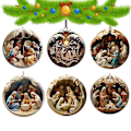 Miniatyrbild 2 av 5: 6 st Nativity Julgran Hänge Jesus Kristus Hängande Prydnader 2d Nytt År Akryl Utsökt Inomhus Nativity Scene Decor