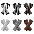 Miniatyrbillede 1 af 5: 6 par Cashmere Feel håndleds fingerløse handsker med tommelfingerhul Unisex Cashmere varme handsker, 6 farver Z