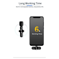 Miniatyrbild 1 av 5: Svart trådlös mikrofon 2 i 1 Trådlös Lavalier-mikrofon för kamera, USB-C trådlös mikrofon för minikrofon