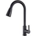 Black Stainless Steel Pull-Out Kitchen Faucet, Telescopic, Rotating, Hot and Cold
