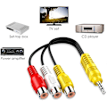 Pikkukuva 2 / 5: 3,5 mm:n 3 RCA-kaapeliin videokomponentti AV-sovitinkaapelin komposiitti Letv Box 2 -pakkaus -t