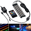 Miniatyrbillede 2 af 5: 4x Dc12v 9 Led Rgb Bil Indvendig Atmosfære Fodbrønds Strimmel Lys Usb Oplader