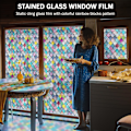 Miniatyrbillede 5 af 5: Vindue Privatlivsfilm, Farverig Gitter Vindue Tone, Regnbue Glas Dekaler Klistermærker til Hjem Anti UV 7.8 *39.3 tommer