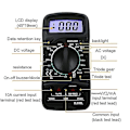 Miniatyrbild 4 av 5: Digital Multimeter Lcd-skärm Display Bärbar Spänning Resistans Testverktyg Med Bakgrundsbelysning Xl830l