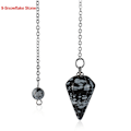 Pikkukuva 1 / 9: Luonnonkiviterapia Riipus Korut Reiki Pyramidi Kuusikulmainen Heiluri Ketjuriipus amuletti 9-Snowflake Stone