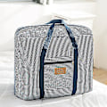 Miniatyrbilde 2 av 2: Stripete mønster Reisebagasje Bag Zipper Closet Organizer Box Foldable Oppbevaringsposer