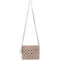 Miniatyrbild 1 av 7: Handvävd Crossbody-väska i halm för kvinnor, bohemisk strandväska med axelrem, tofsar och dragkedja light gray