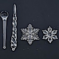 Miniatyrbild 4 av 4: 1 set snöflinga istapp julgransprydnader & 4 st jul servettringar