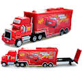 Pikkukuva 4 / 5: Elokuva Autot 2 3 Hahmot Salama McQueen & Kuningas & Chick Hicks & Mack Rekka Setä Metalli Die-Cast Leluauton Vehical Malli Lapsille Pojille Lahjat