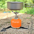 Miniatyrbilde 5 av 5: Gassbeholderbrakett Utendørs Foldbar Kanisterstativ Flat Gassbeholderholder Gassbeholderovnstativ Brakett For Utendørs Camping Vandring Piknik Matlaging (3 stk -t